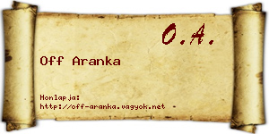 Off Aranka névjegykártya